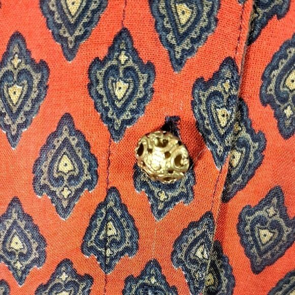 Platinum by Dorothy Schoelen Vintage Geometric Patterned Blouse Button Up Small - Picture 3 of 16